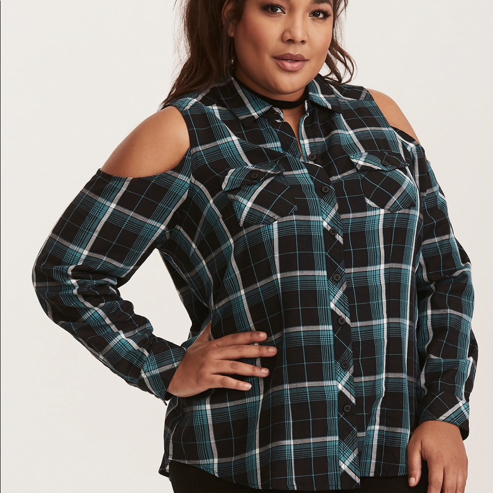 Torrid Plaid Cold Shoulder